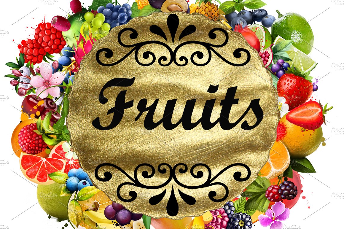 Fruits and Berries Set. Digital Art cover image.