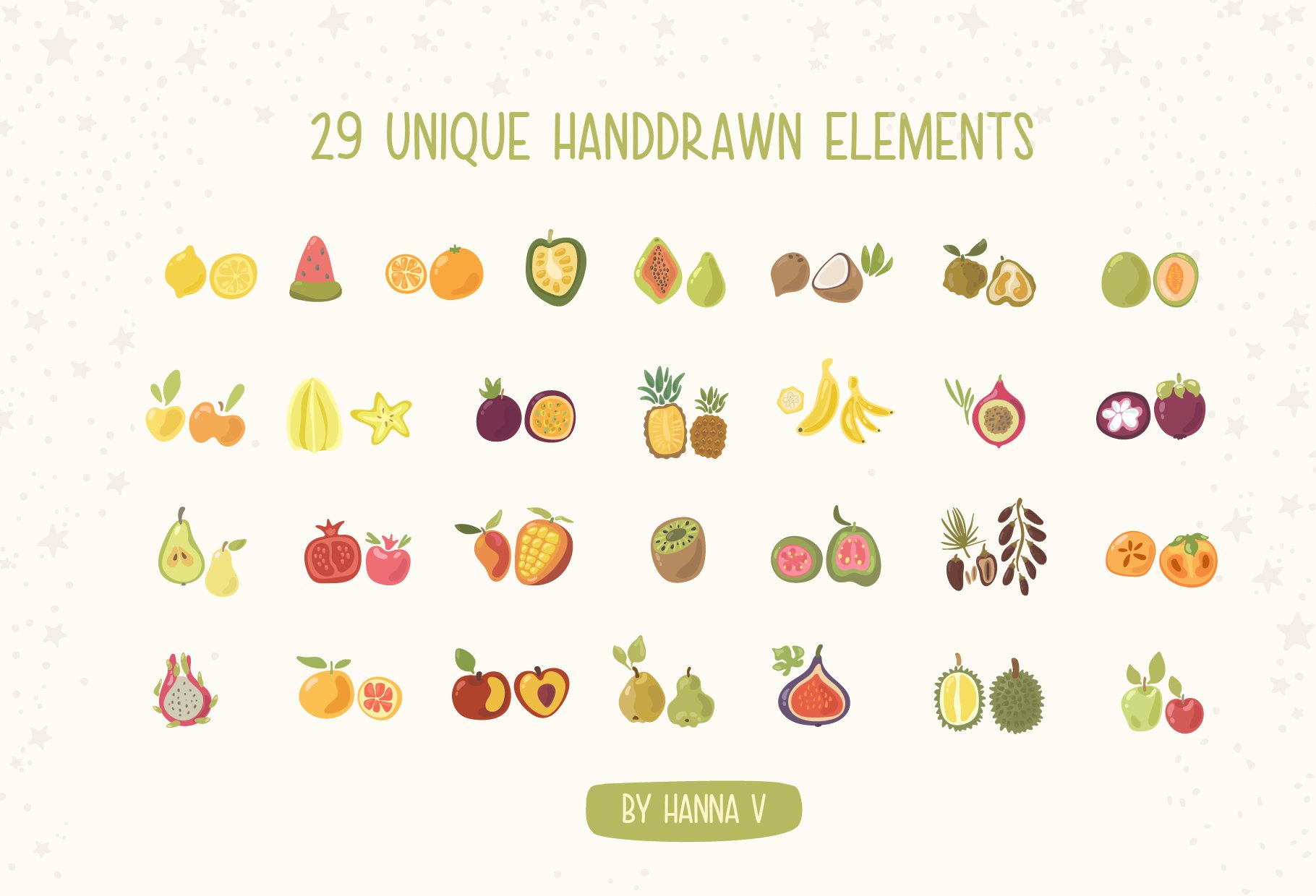 Fruits - Vector Set Vol.3 preview image.