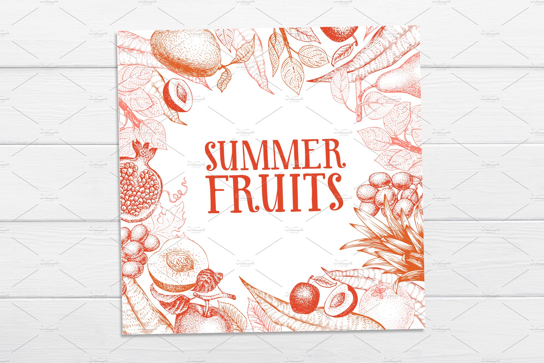 Fruits Vector Frame preview image.