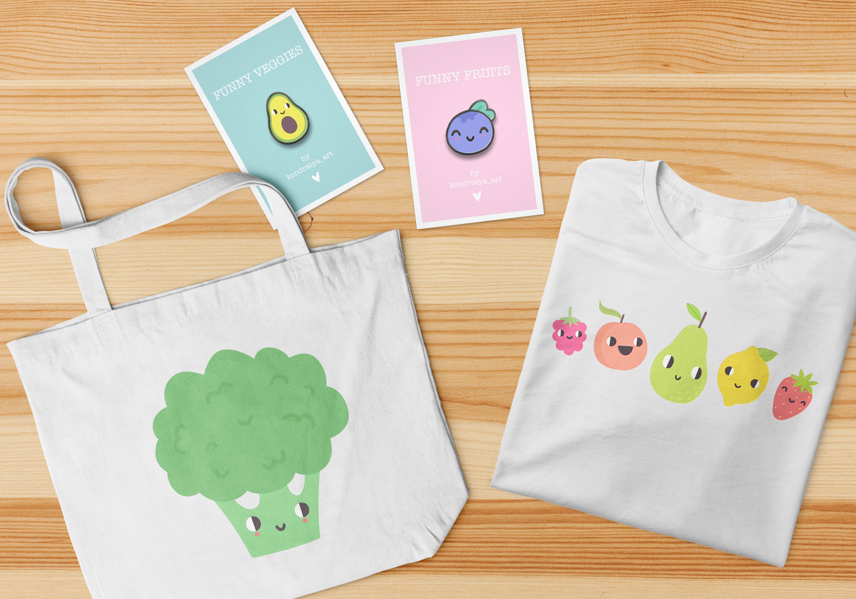Funny fruits & veggies preview image.