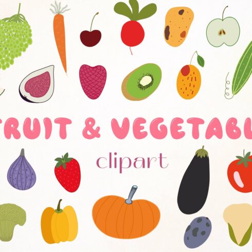Fruit & Vegetables clipart Vector cover image.