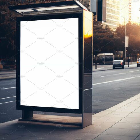 Blank mock up of vertical street poster billboard, in the center cover image.