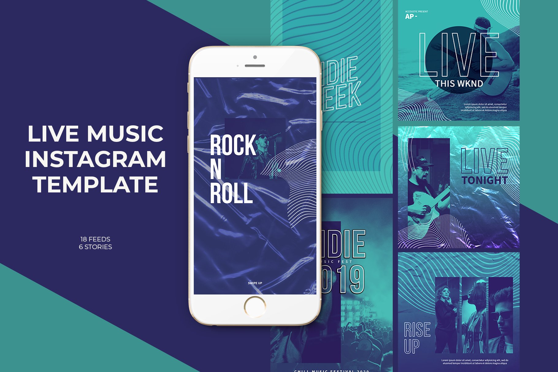 Live Music Instagram Templates cover image.