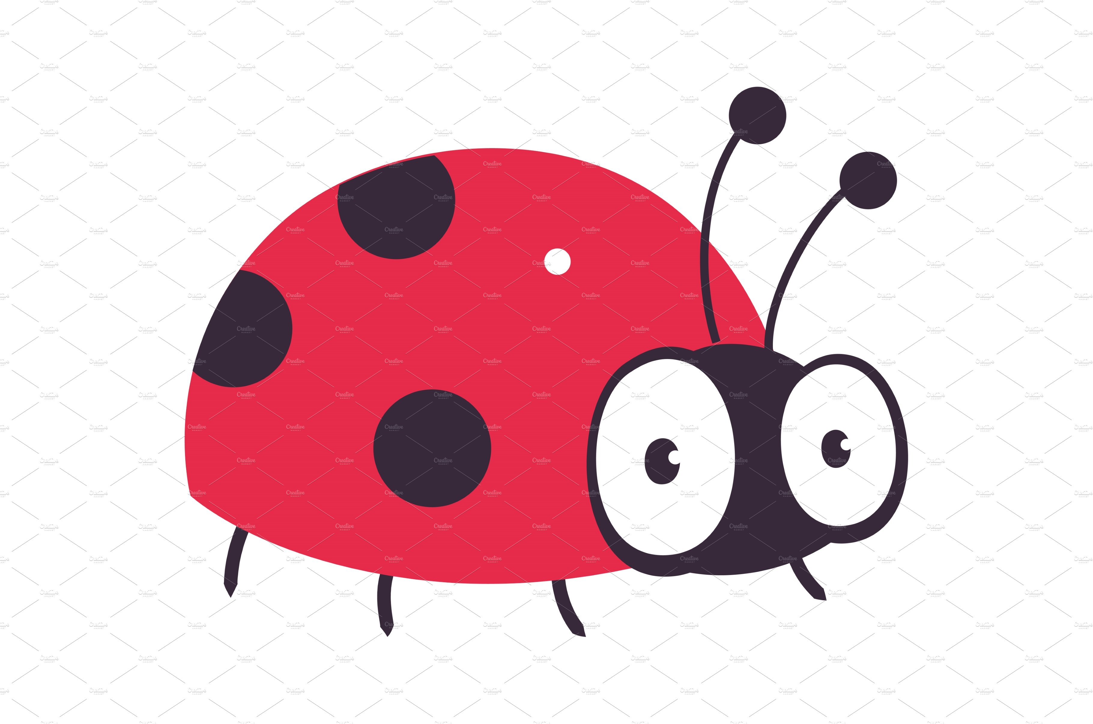 Cute Ladybug Insect Animal Animated PNG Illustration Stock Photo