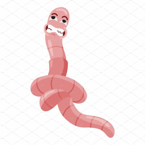 Funny worm. Pink crawler cover image.