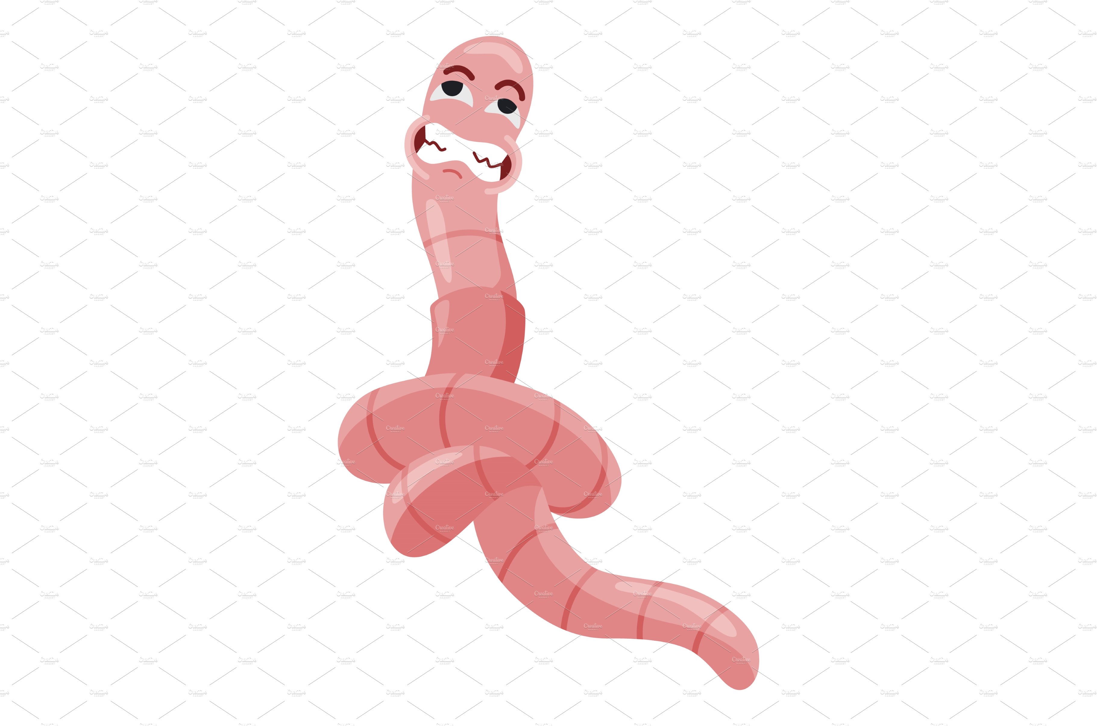 Funny worm. Pink crawler