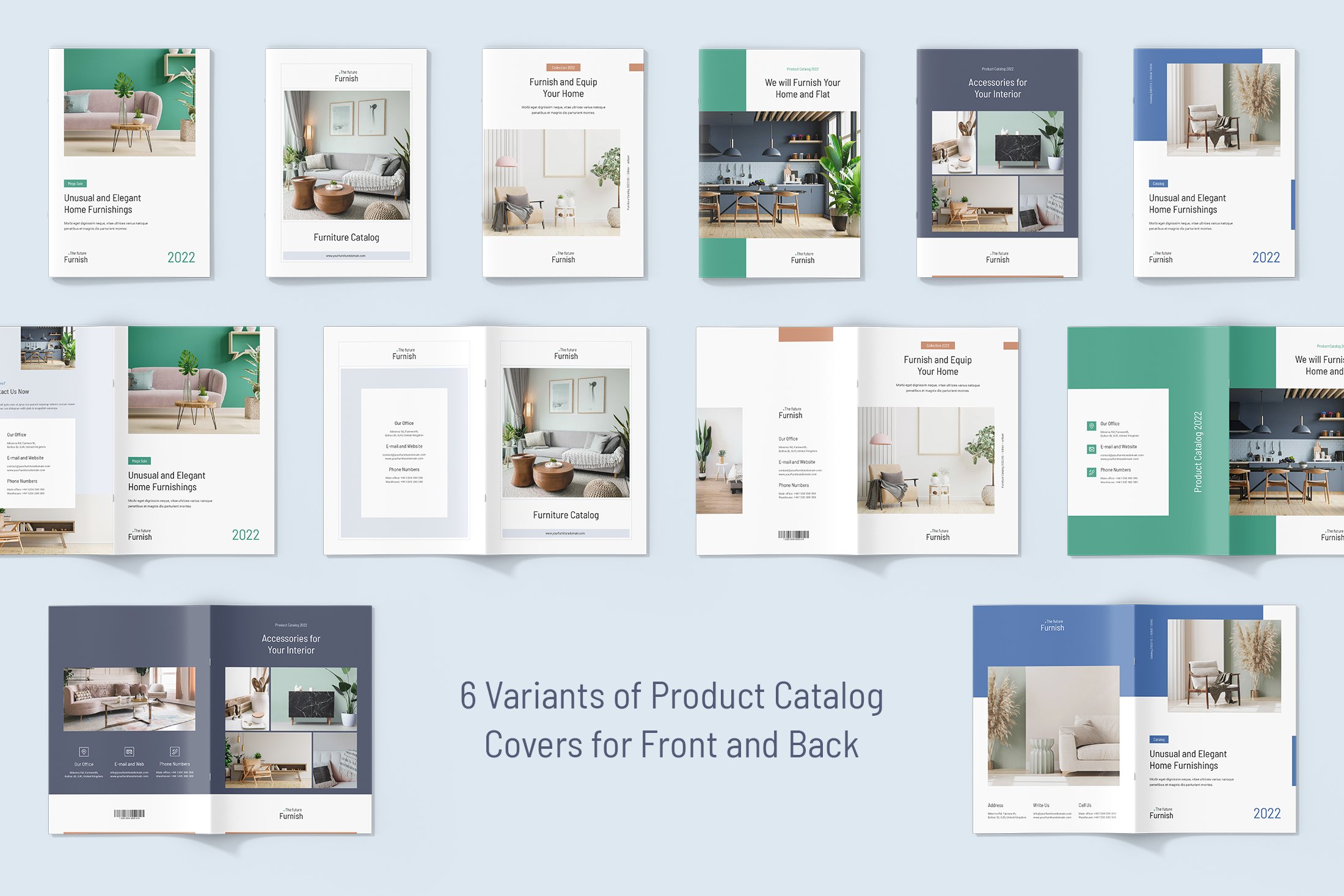 Furniture Product Catalog Canva preview image.
