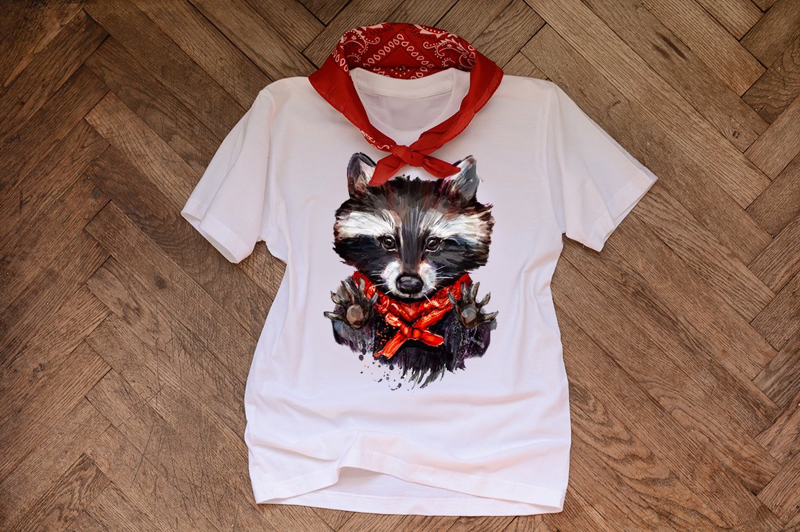 Set racoon fineart .4 styles preview image.