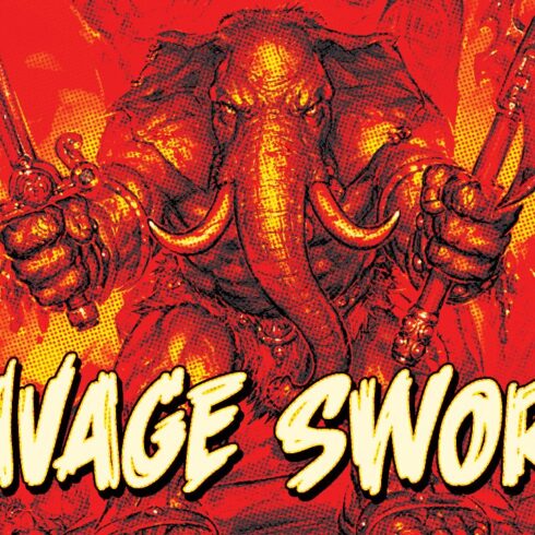 Savage Sword - angry brush comic SFX cover image.