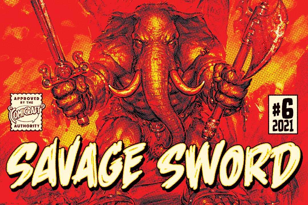 Savage Sword - angry brush comic SFX cover image.