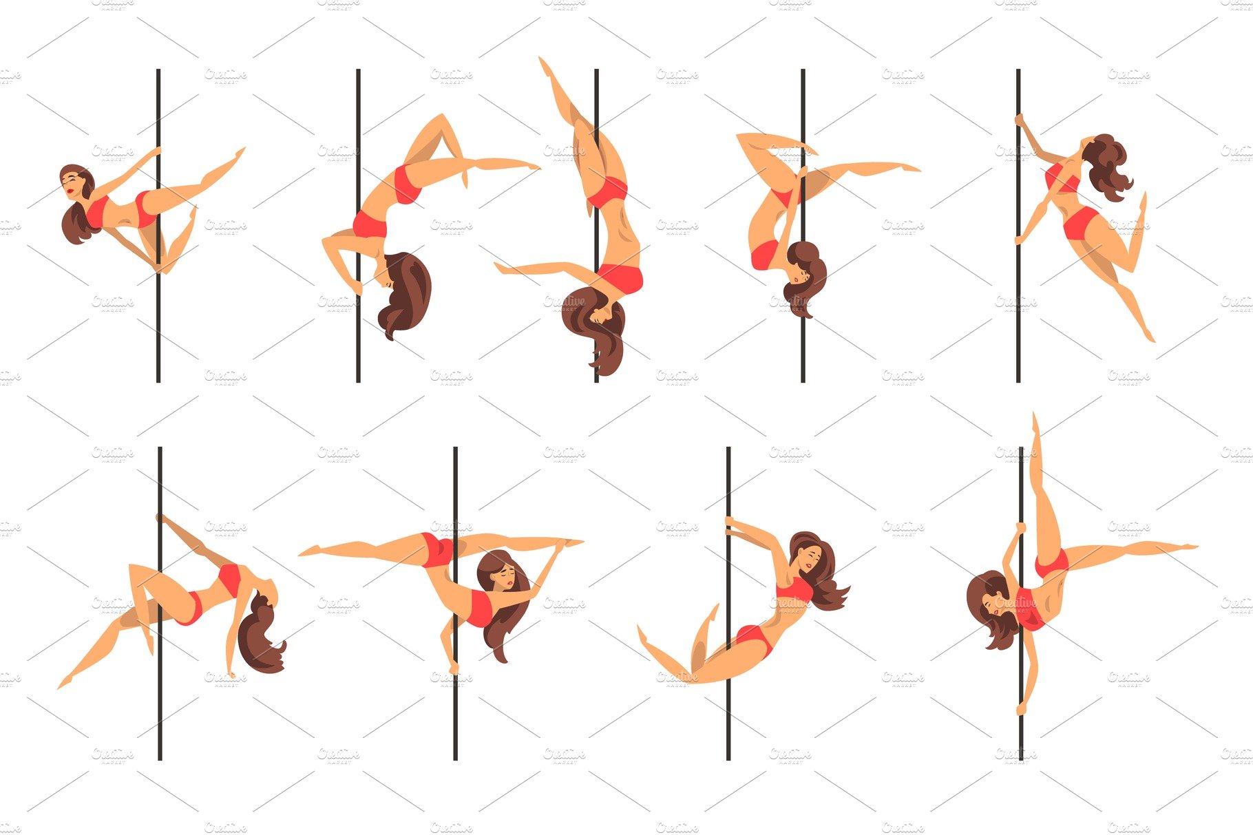 Young pole dance women set cover image.
