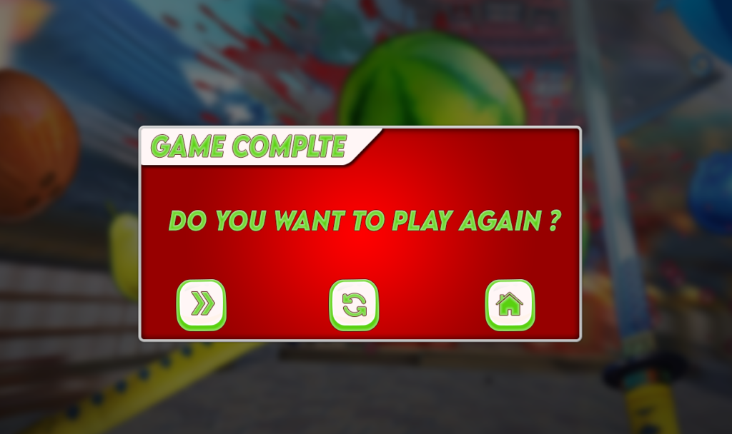 Fruit Cutter game UI template