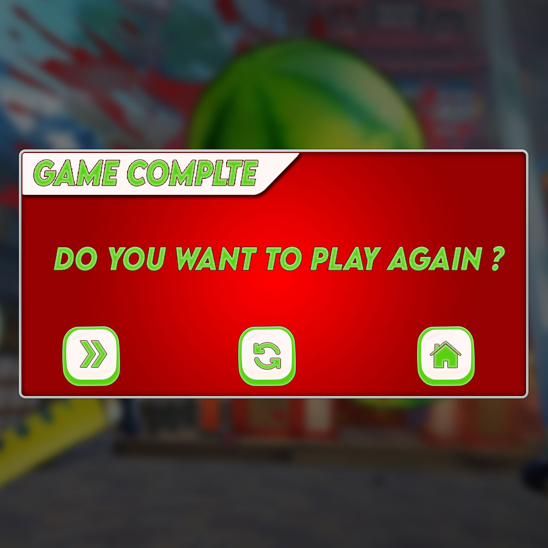 Fruit Cutter game UI Template preview image.