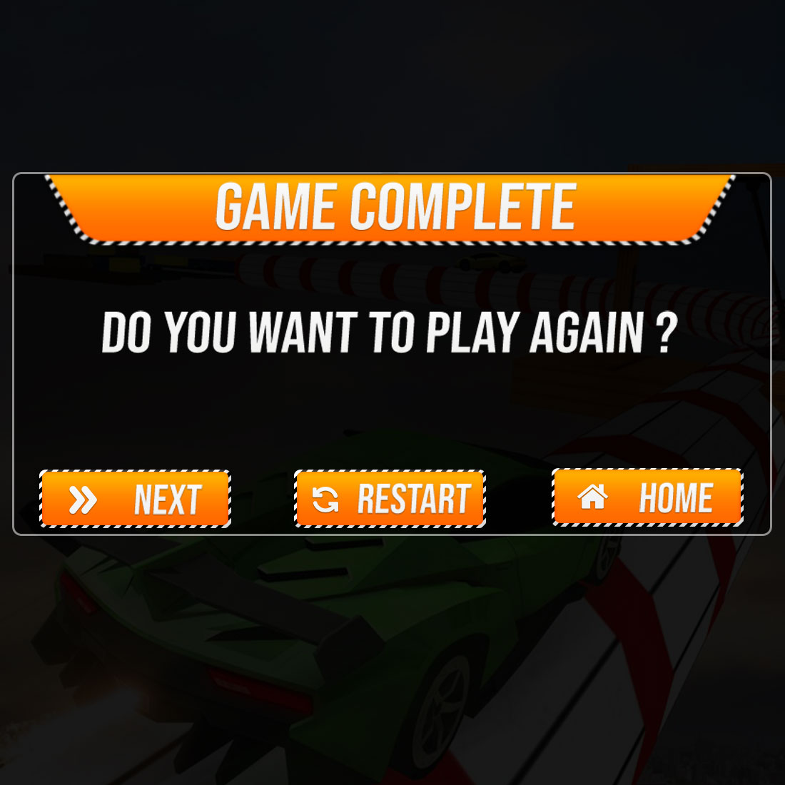 Racing Stunt Game UI Editable Template preview image.