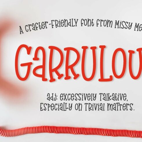 Garrulous: a fun tall serif font! cover image.
