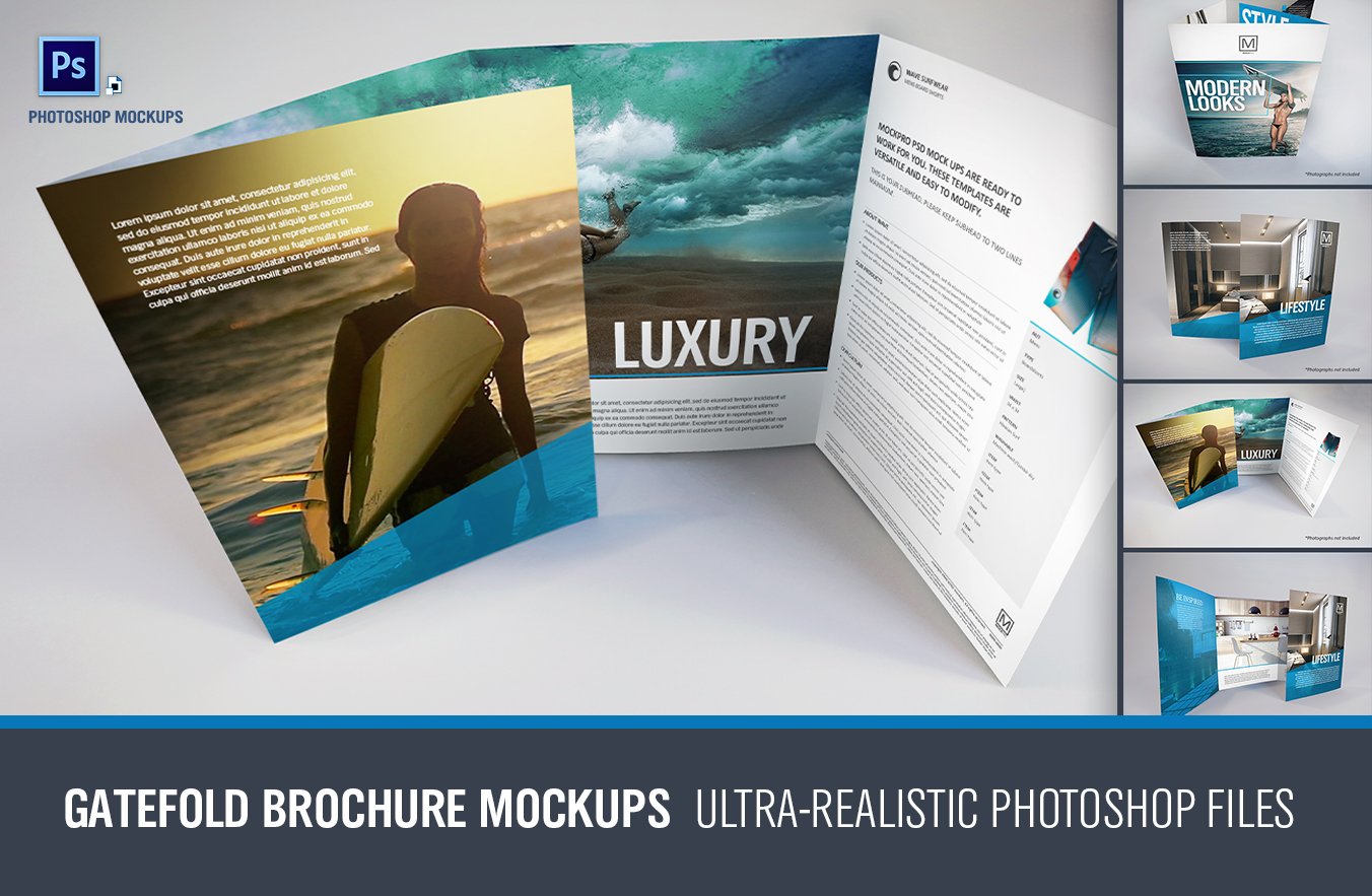 Gatefold Brochure Mockups cover image.