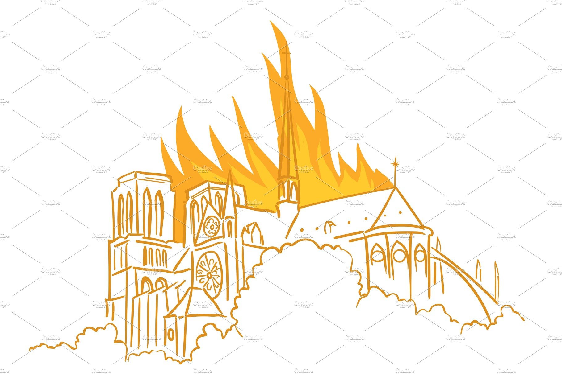 Notre-Dame de Paris fire. Broke out cover image.