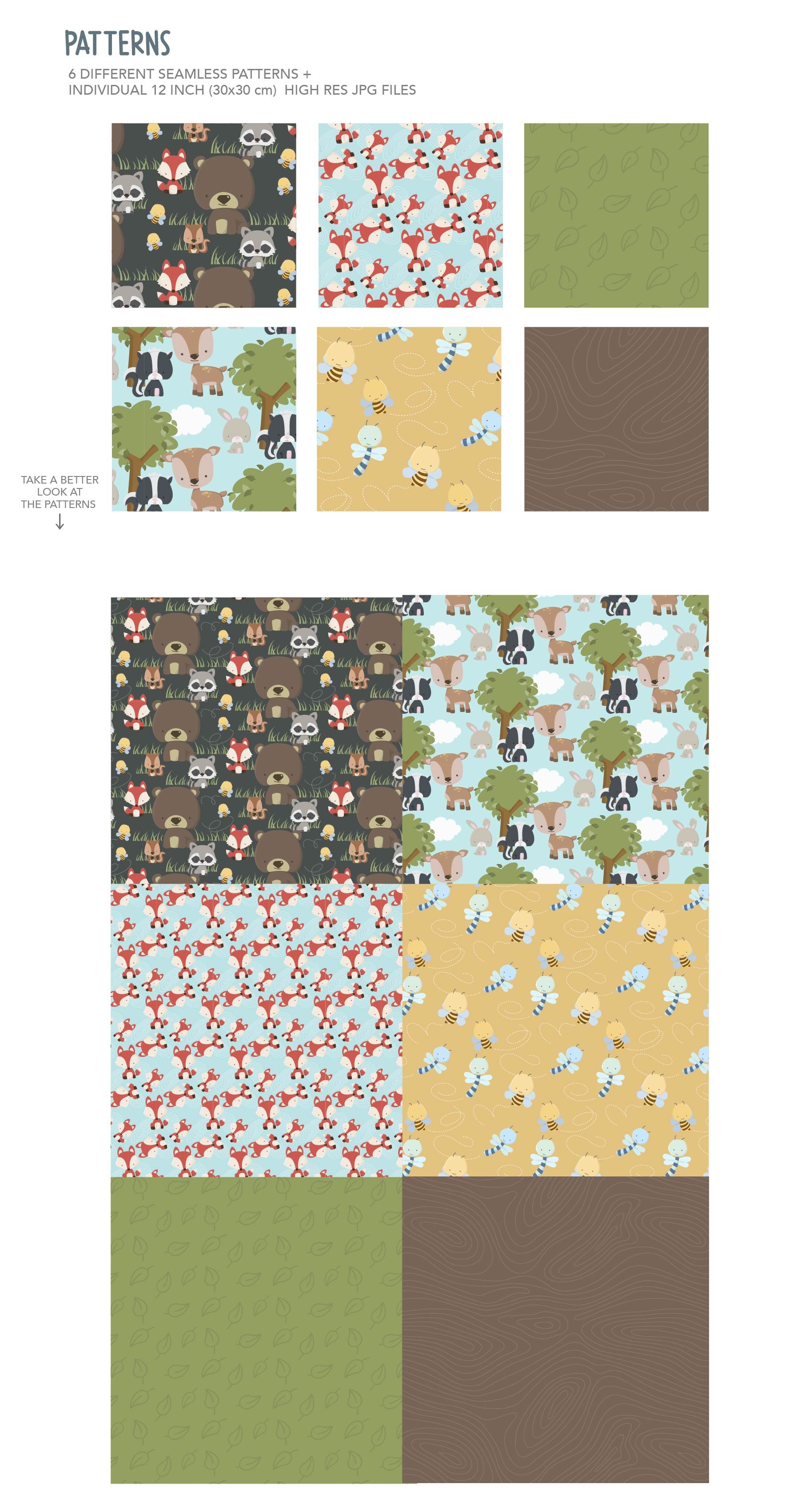 Little Forest Animals & Patterns preview image.