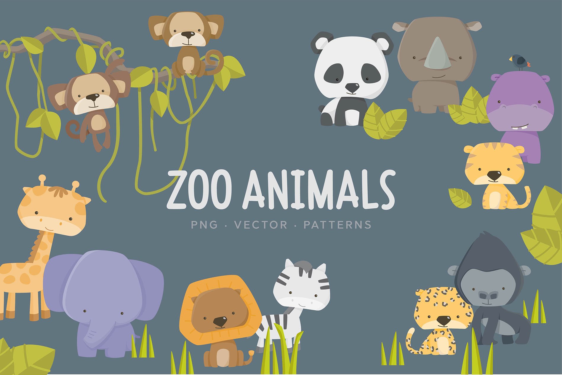 Little Zoo Animals & Patterns cover image.