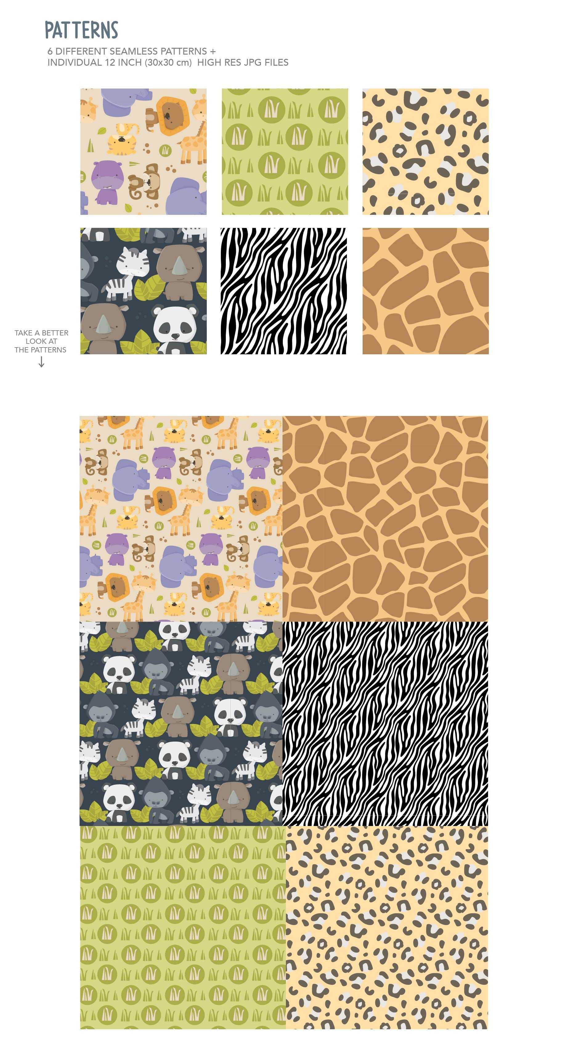 Little Zoo Animals & Patterns preview image.