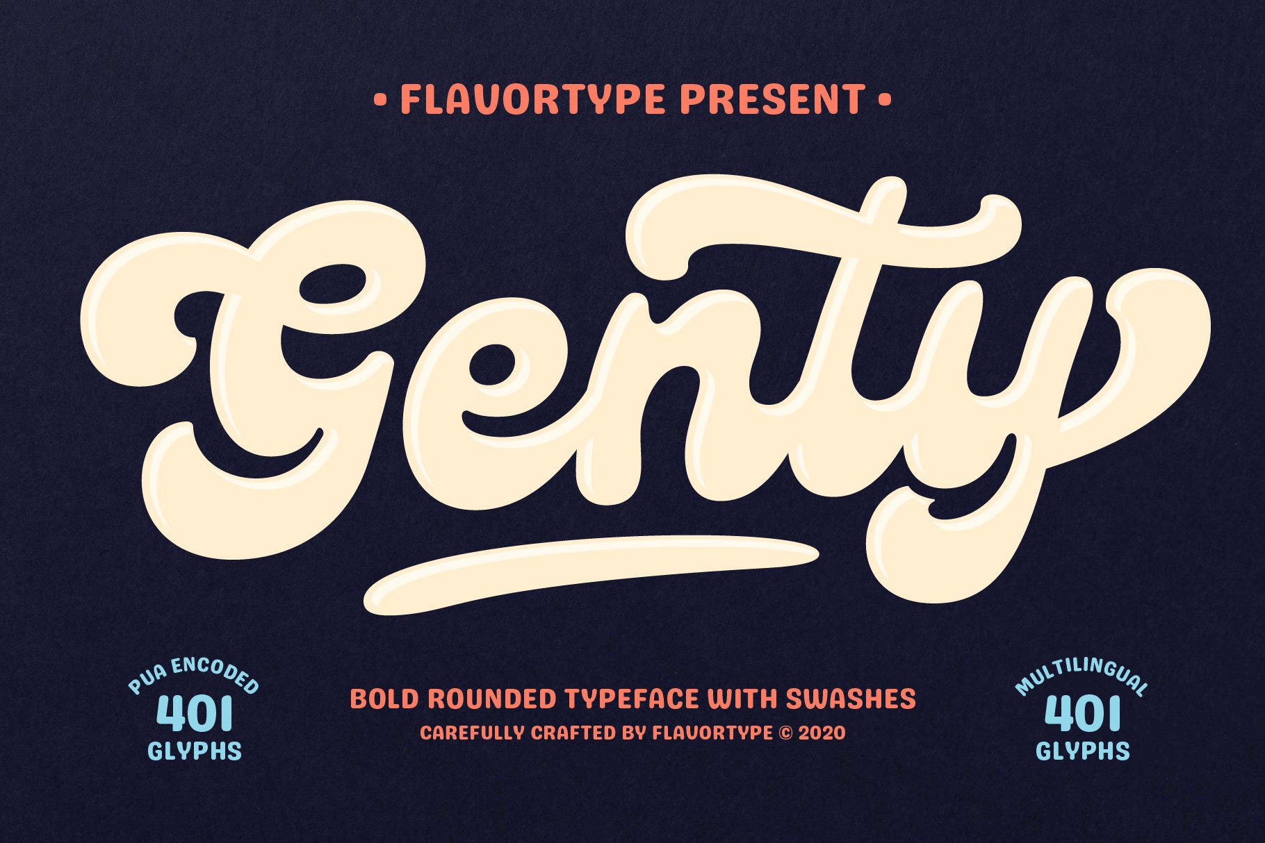 Genty - Bold Rounded Typeface cover image.