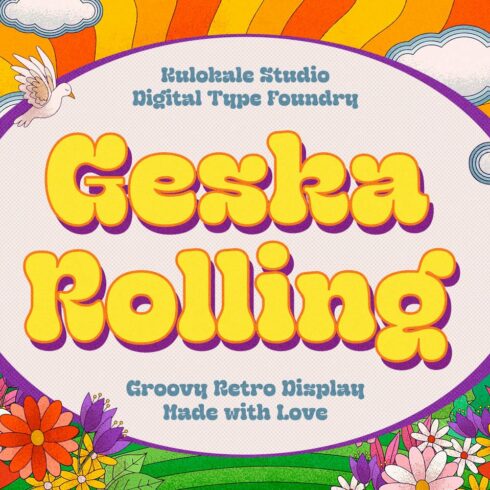 Geska Rolling - Groovy Retro Font cover image.