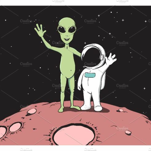 Friendship of astronaut and alien cover image.