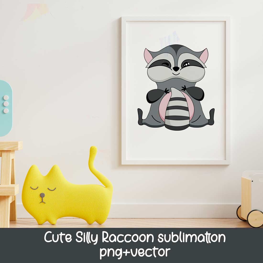 Cute Raccoon Sublimation Designs for t-shirtsPNG preview image.