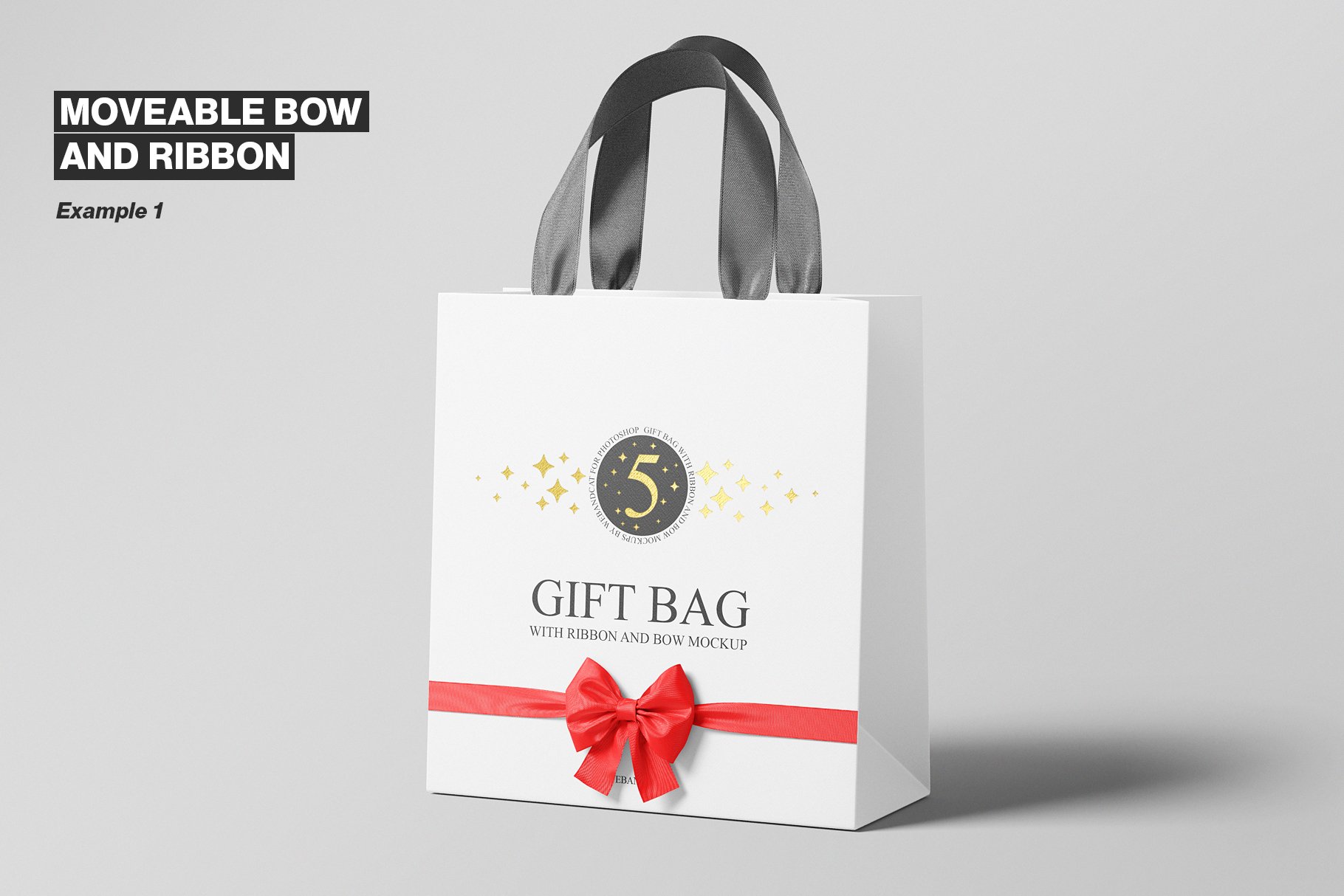 gift bag with ribbon and bow mockup 6 792