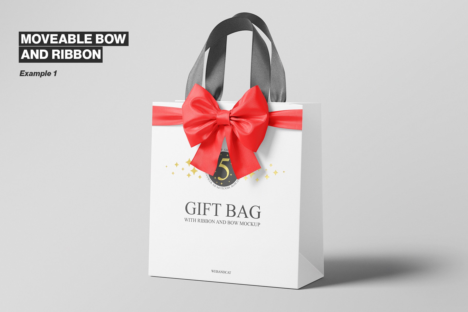 gift bag with ribbon and bow mockup 7 644
