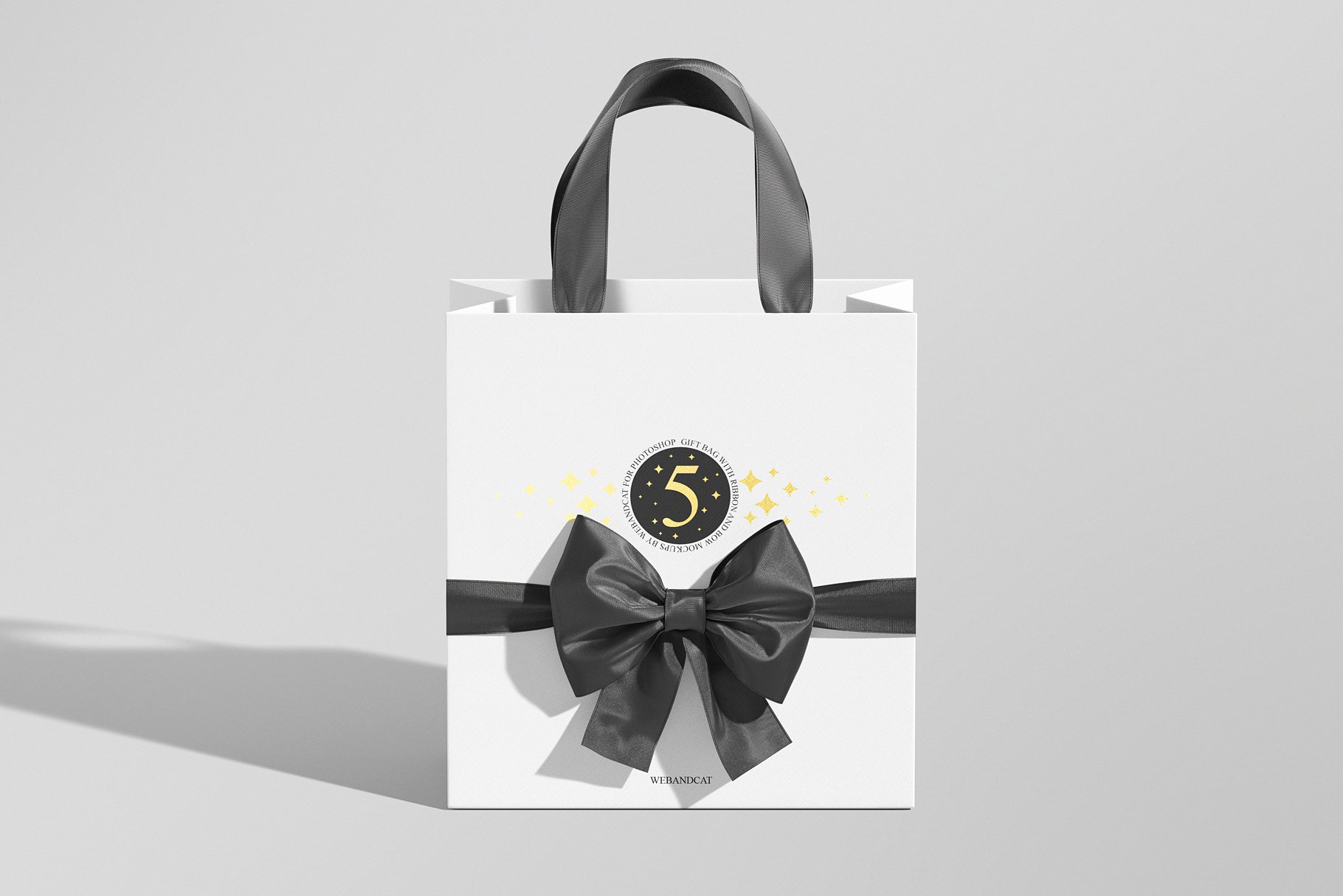 gift bag with ribbon and bow mockup 9 336