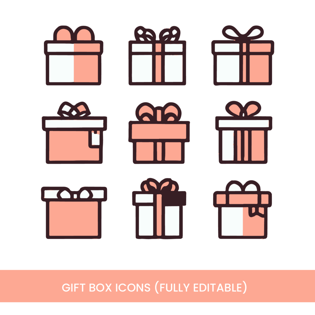 Gift Box Icons Minimal And Modern