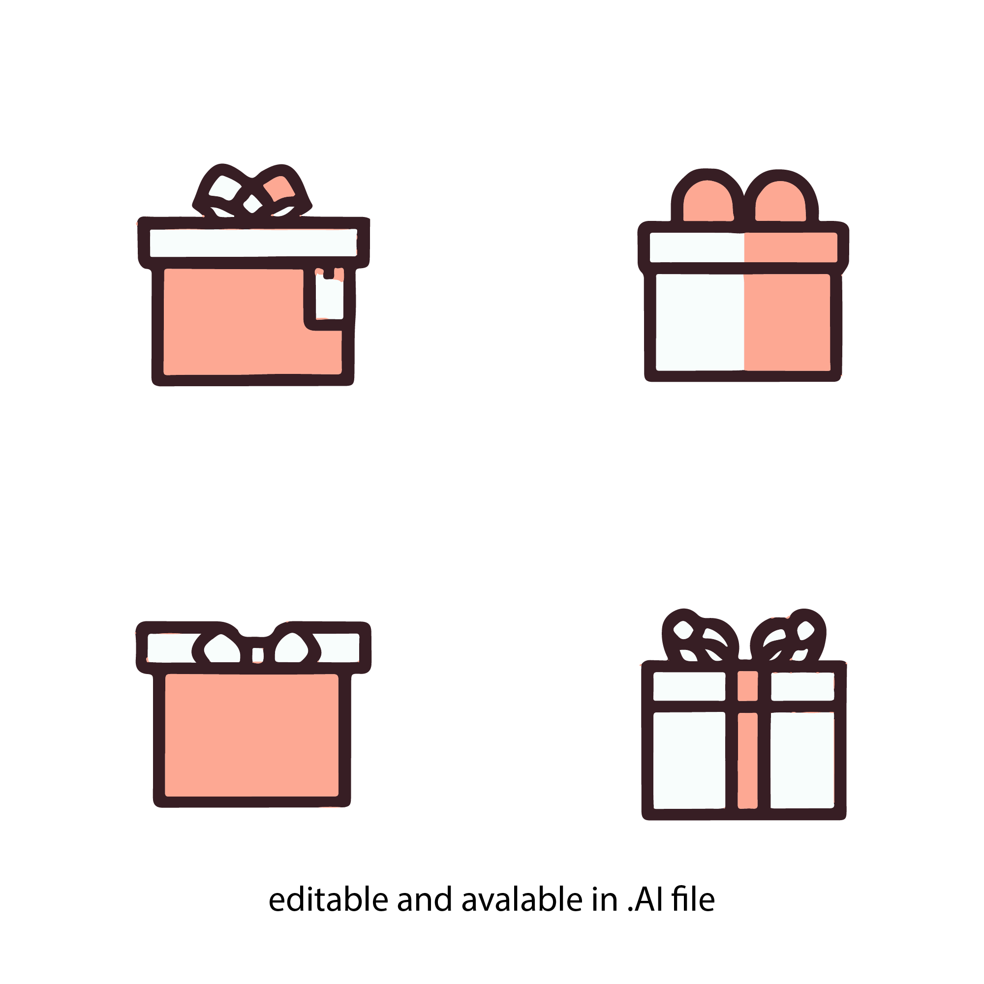 Gift Box Icons Minimal And Modern preview image.