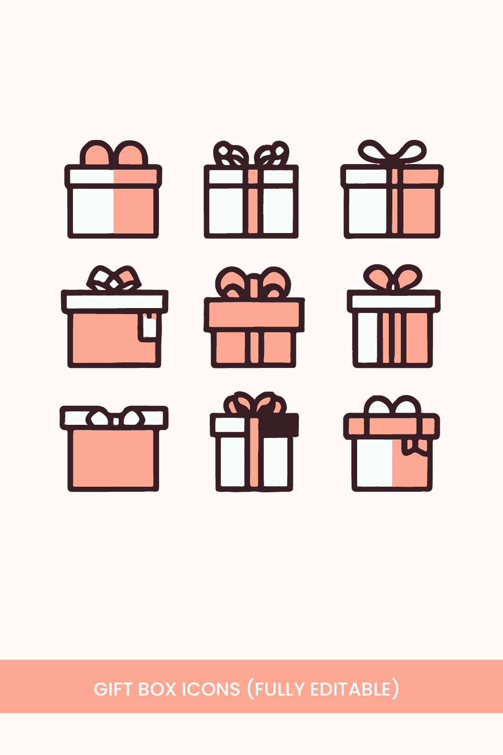 Gift Box Icons Minimal And Modern pinterest preview image.