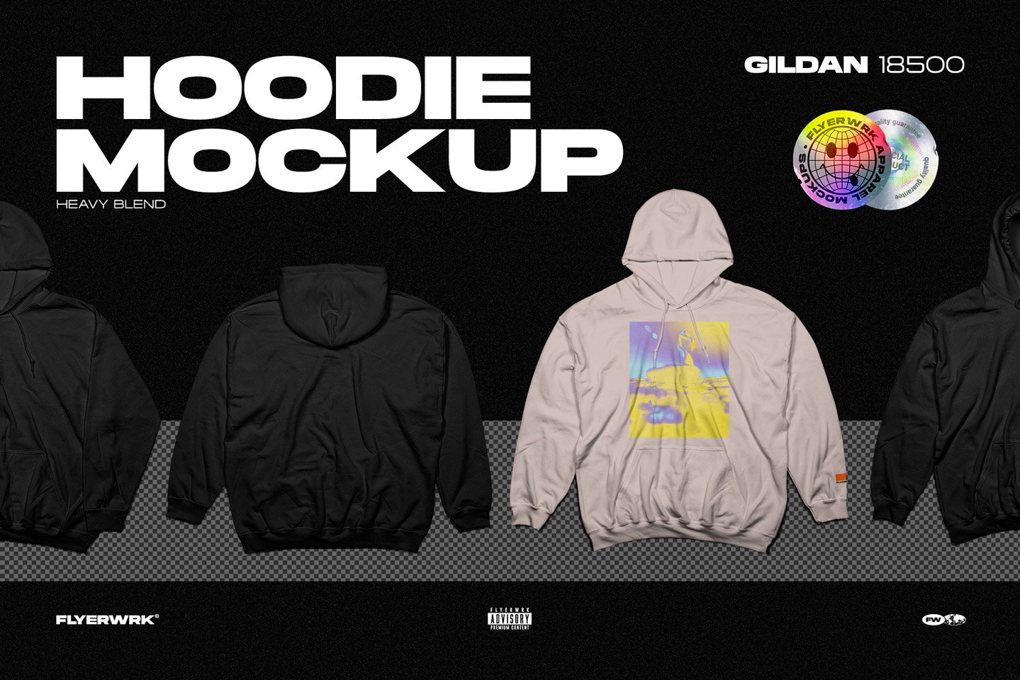 Hoodie Mockup - Gildan 18500 cover image.