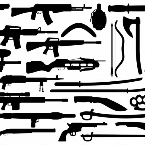 Weapon, gun, knife, rifle cover image.