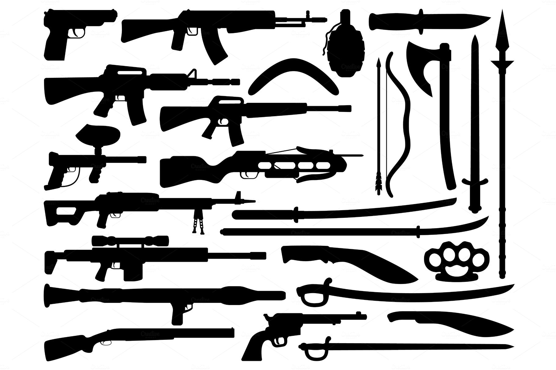 Weapon, gun, knife, rifle cover image.