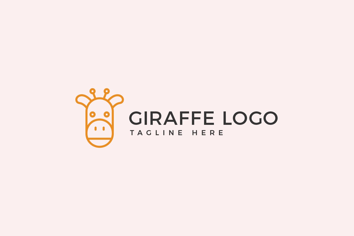 Cute Giraffe Animal Logo Template preview image.