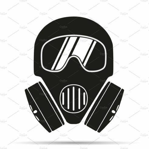 Gas mask flat icon cover image.
