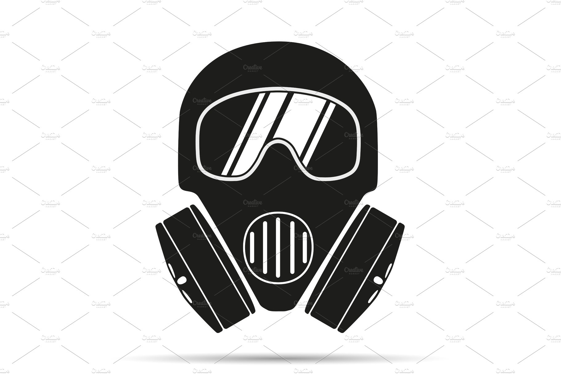 Gas mask flat icon cover image.