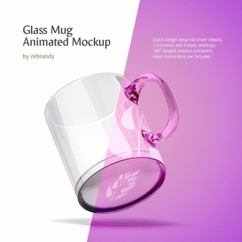 Glass Mug Animated Mockup cover image.