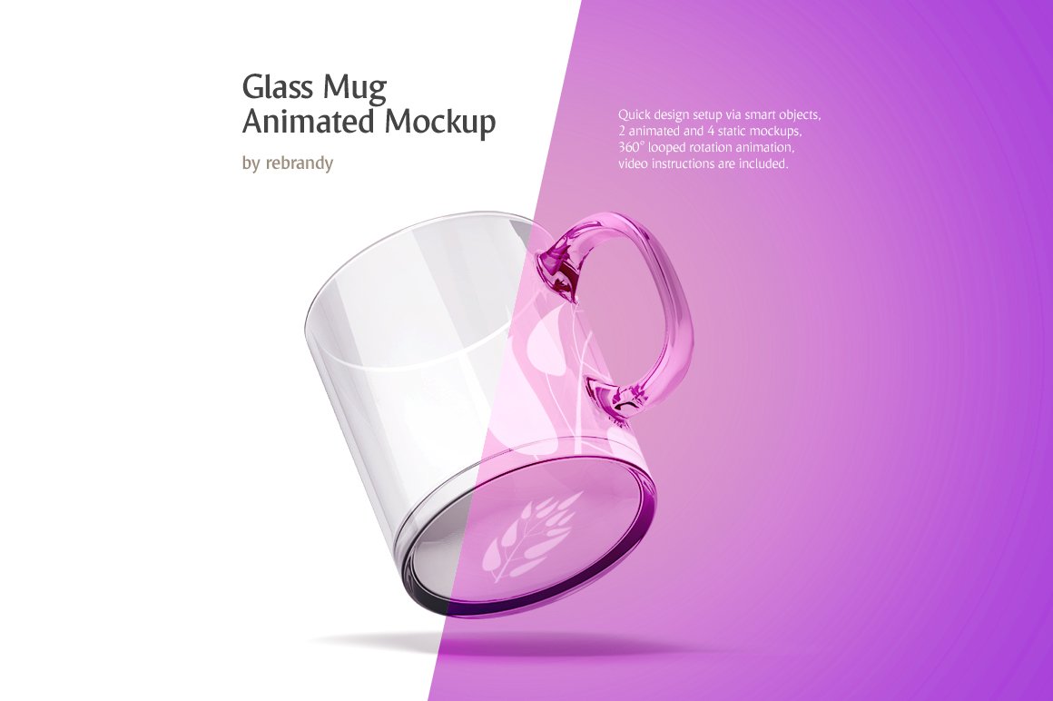 Glass Mug Animated Mockup cover image.