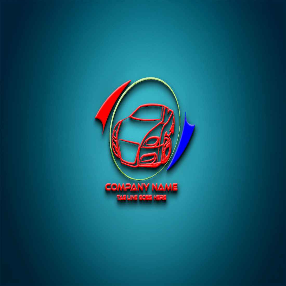 Car - 3D Glass Logo Design Template cover image.