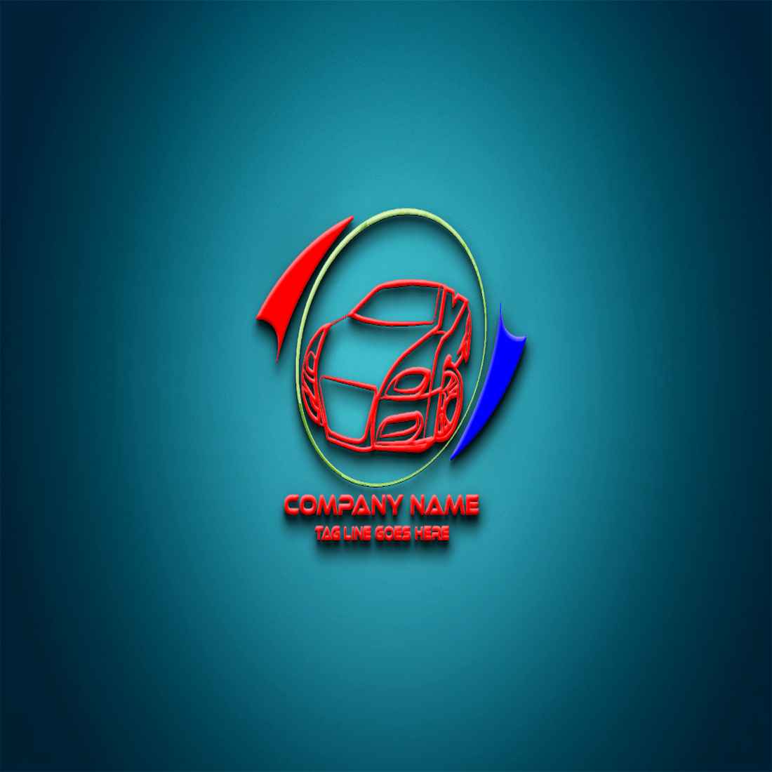 Car - 3D Glass Logo Design Template cover image.