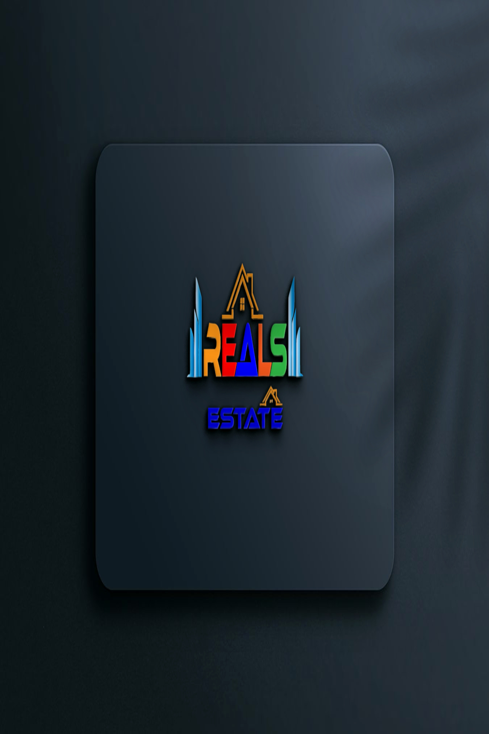 Reals Estate - 3 D Logo Design Template Creative in adobe illustrator pinterest preview image.