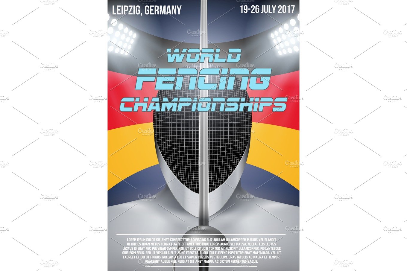 Fencing event poster cover image.