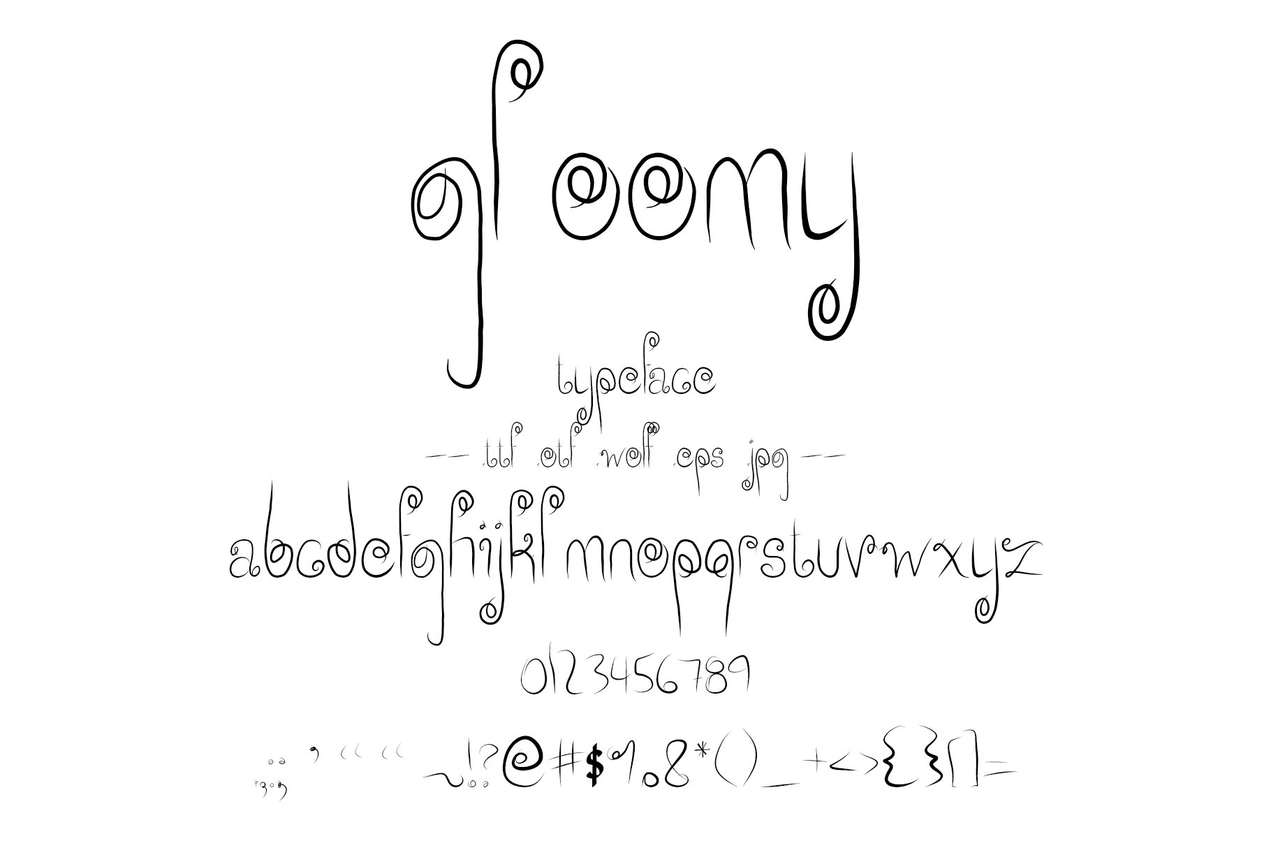 Font Gloomy A Sad, Dreary Creative cover image.