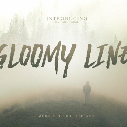 Gloomy Line Brush Font cover image.
