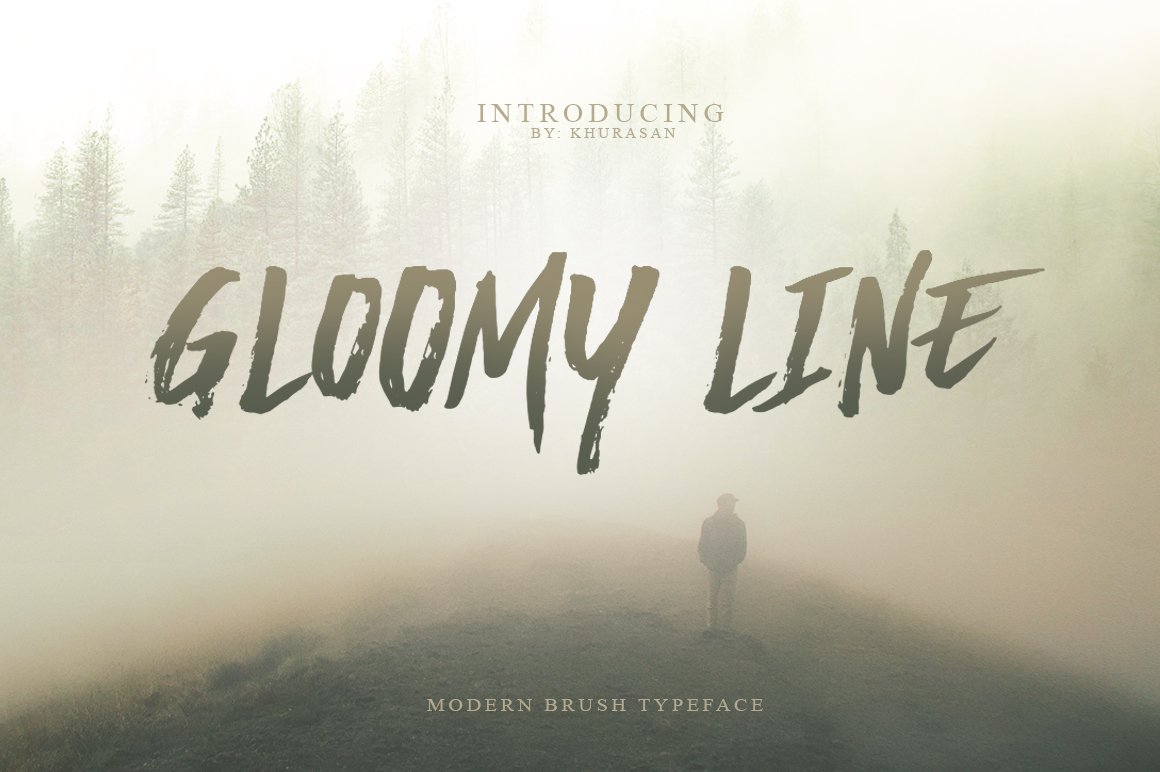 Gloomy Line Brush Font cover image.
