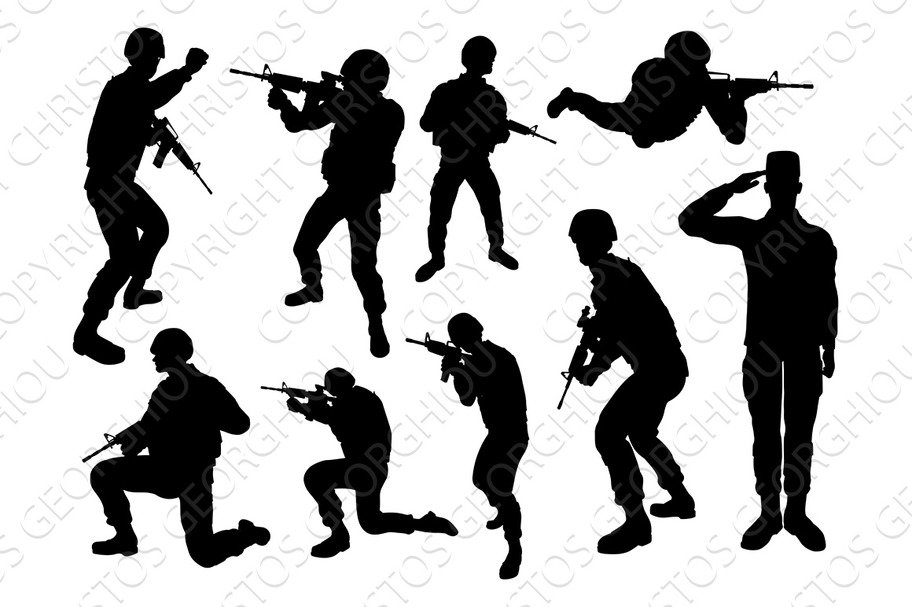 Soldier High Quality Detailed Silhouettes cover image.